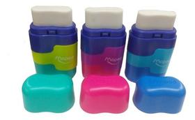 Kit 3 Und Apontador Com Deposito + Borracha 2 Furos Maped