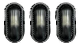 Kit 3 Und Arandela Luminária De Jardim Preta Sem Grade Opl Preto