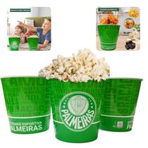 Kit 3 Und Baldes Para Pipoca Verde Grande 2,5l Time Clube Palmeiras Oficial Licenciado