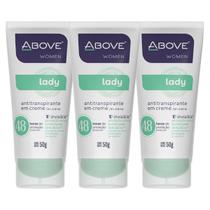 Kit 3 und Desodorante Above Bisnaga Lady 50g