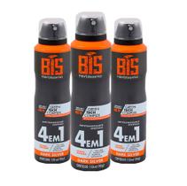 Kit 3 Und Desodorante Aerosol Bis Dark Silver 4 Em 1 48h 150ml