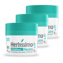 Kit 3 und Desodorante Creme Herbíssimo Sem Perfume 55g