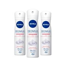 Kit 3 Und Desodorante Nivea Deomilk Beauty Elixir Sensitive Fem 150ml
