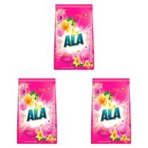 Kit 3 Und Detergente Em Pó Ala Flores Rosas E Flor De Lis 500g