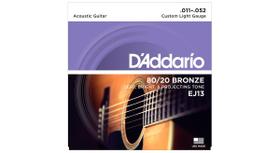 Kit 3 UND. Enc. P/ Violão D'Addario EJ13 AÇO 011 Bronze