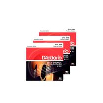 Kit 3 UND. Encordoamento P/ Violão D'Addario EJ12