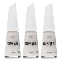 Kit 3 Und Esmalte Risque Natural Renda 8ml