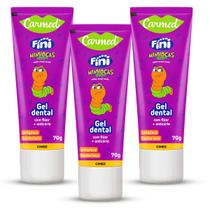 Kit 3 und Gel Dental Carmed Fini Minhocas 70g