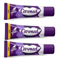 Kit 3 Und Hidratante Labial Carmed Açai Oakberry 10g Com Cor