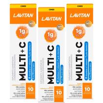 Kit 3 und Lavitan Multi+C 10 cpr Sabor Laranja e Acerola 1g