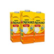 Kit 3 Und Leite Ninho Integral Zero Lactose 1l