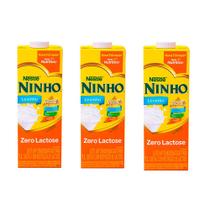Kit 3 Und Leite Ninho Semidesnatado Zero Lactose 1l