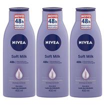 Kit 3 und Loção Hidratante Nívea Soft Milk 400ml