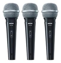 Kit 3 Und. Mic. Shure Sv100 Multifuncional Acompanha Cabo