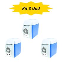 Kit 3 Und Mini Geladeira Portátil Auto 7.5 Lts 12V Plástico - Cascavel