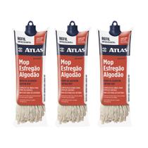 Kit 3 Und Refil Mop Esfregão Algodão Atlas Ref At2023r