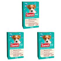 Kit 3 Und Sabonete Sanol Dog Filhotes Complexo Restaurador 90g