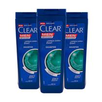 Kit 3 Und Shampoo Clear Anticaspa 2 Em 1 Limpeza Diária 400ml