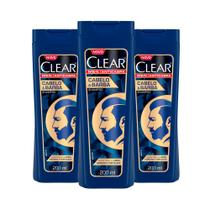 Kit 3 Und Shampoo Clear Men Anticaspa Cabelo & Barba 200ml