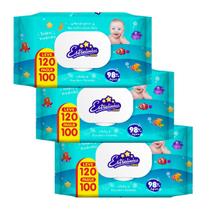 Kit 3 und Toalha Umedecida Estrelinhas 120 Folhas