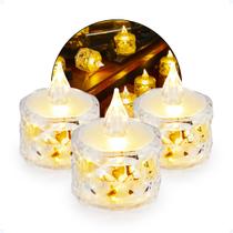 Kit 3 Und Velas Led Decorativas Acrílico Brilhante De Natal