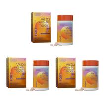 Kit 3 Und Vitamina D3 + K2 + B12 230mg Adulto 60 Comprimidos Mastigáveis FortLife
