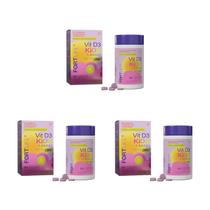 Kit 3 Und Vitamina D3 + K2 + B12 230mg Kids 60 Comprimidos Mastigáveis FortLife Kit 3 Und Vitamina D3 + K2 + B12 230mg Kids 60 Comprimidos Mastigáveis FortLife