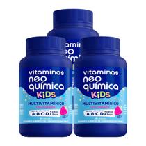 Kit 3 und Vitaminas Neo Química Kids Morango Mastigável c/ 60cpr Kit 3 und Vitaminas Neo Química Kids Morango Mastigável c/ 60cpr