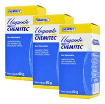 Kit 3 Unguento Chemitec 50g - Pomada Cicatrizante P/ Animais