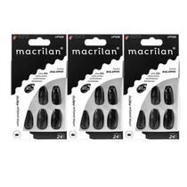 Kit 3 Unhas Postiças Bailarina Preto UP408 - Macrilan Kit 3 Unhas Postiças Bailarina Preto UP408 - Macrilan