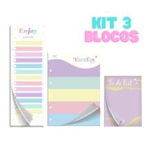 Kit 3 unid Bloquinho de Anotações Tarefas To Do list Checklist Kit 3 unid Bloquinho de Anotações Tarefas To Do list Checklist