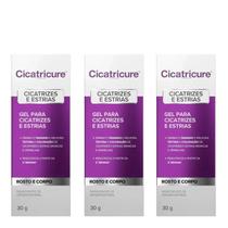 Kit 3 unid cicatricure gel 30 gramas estrias e cicatriz Kit 3 unid cicatricure gel 30 gramas estrias e cicatriz