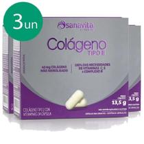 Kit 3 Unid. Colágeno Tipo 2 II 40mg (30 cápsulas) Sanavita