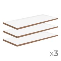 Kit 3 Unid Prateleira MDF Para Home Office 50x25x1,5 Firenze