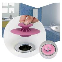 Kit 3 Unid Protetor De Ralo Capa De Pia Cozinha Silicone Cor:Rosa