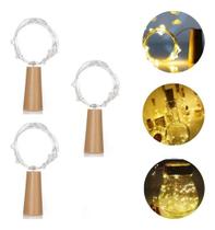 Kit 3 Unid. Rolha Fio De Luz De Fada Garrafa Decoração Nfe