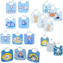 Kit 3 Unidades Babador Bebê Impermeável Algodão - Masculino