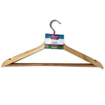 Kit 3 Unidades Cabide De Madeira Marfim com Verniz Kit 3 Unidades Cabide De Madeira Marfim com Verniz