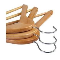 Kit 3 Unidades Cabides De Madeira Com Rachadura Para Alça