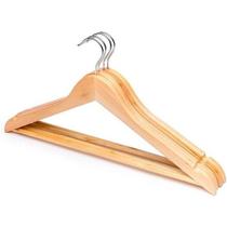 Kit 3 Unidades Cabides De Madeira Com Verniz Cor:Marrom-claro Kit 3 Unidades Cabides De Madeira Com Verniz Cor:Marrom-claro