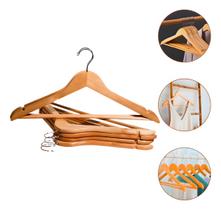 Kit 3 Unidades Cabides De Madeira com Verniz