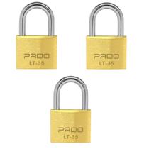 Kit 3 Unidades Cadeado Latão 35mm Pado Segredos Diferetes