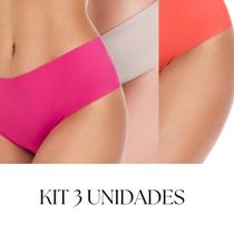 Kit 3 Unidades - Calcinha Caleçon Corte A Laser - Não Marca