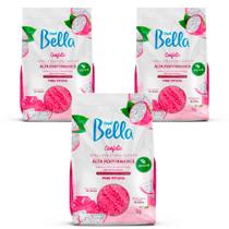 Kit 3 Unidades Cera Quente Depilatória Depil Bella Confete Alta Performance Pink Pitaya 1kg