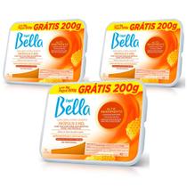 Kit 3 Unidades Cera Quente Depilatória em Barra Depil Bella Alto Rendimento Própolis e Mel 1kg Kit 3 Unidades Cera Quente Depilatória em Barra Depil Bella Alto Rendimento Própolis e Mel 1kg