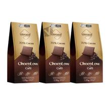Kit 3 Unidades Chocolate Chocolow 70g Sabores Diet Zero Sabor Café