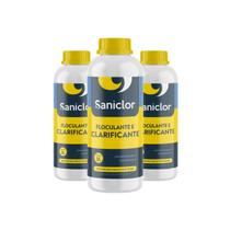 Kit 3 unidades-clarificante & floculante para piscina 1 litro saniclor