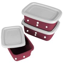 Kit 3 Unidades Conjunto Pote Tupperware Plástico - Rae-Plásticos