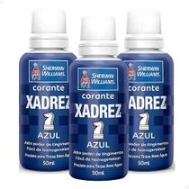 Kit 3 Unidades Corante Líquido Xadrez 50ml Azul Sherwin Willians