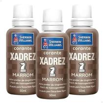 Kit 3 Unidades Corante Líquido Xadrez 50ml Marrom Sherwin Willians